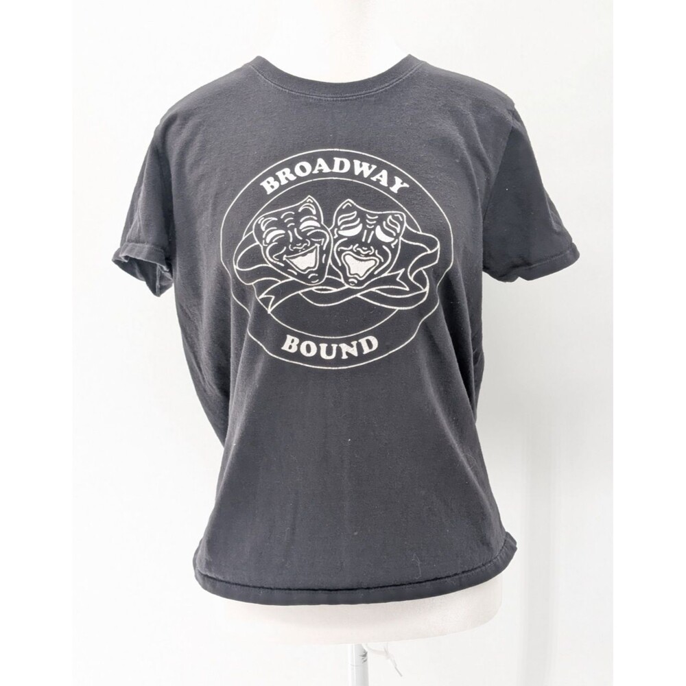 Hanes Broadway Bound Vintage Laughing Masks Black Theater T-Shirt Size Medium